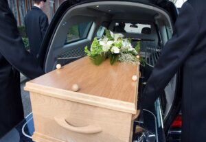 a coffin - Our funeral directors, Blackpool at a recent service