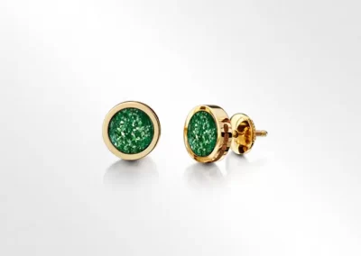 gold green earrings